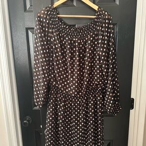 White House Black Market Black and Cream Geometric Dress